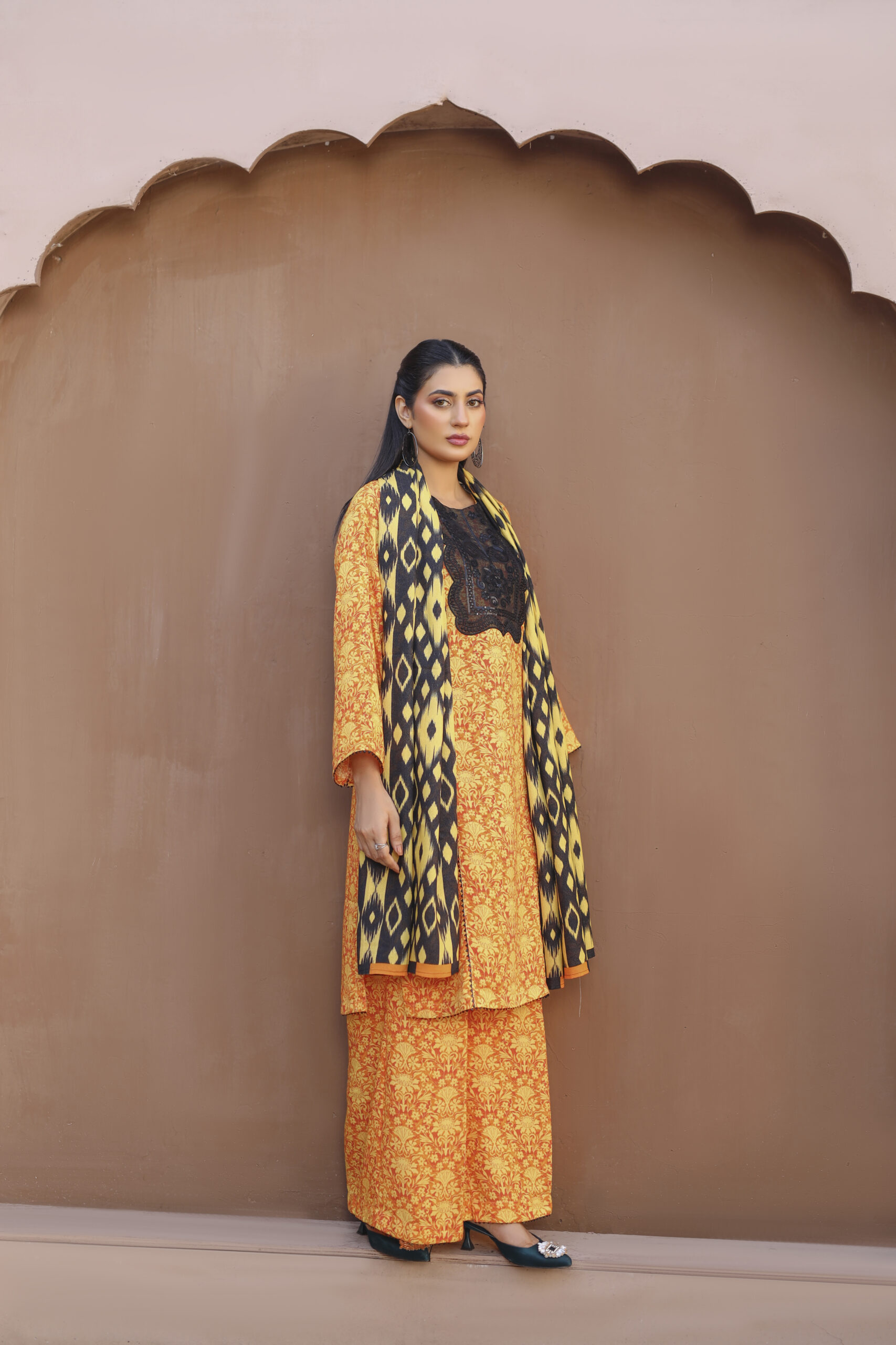 3 piece Karandi Suit-Embroidered (Pret) - Image 3