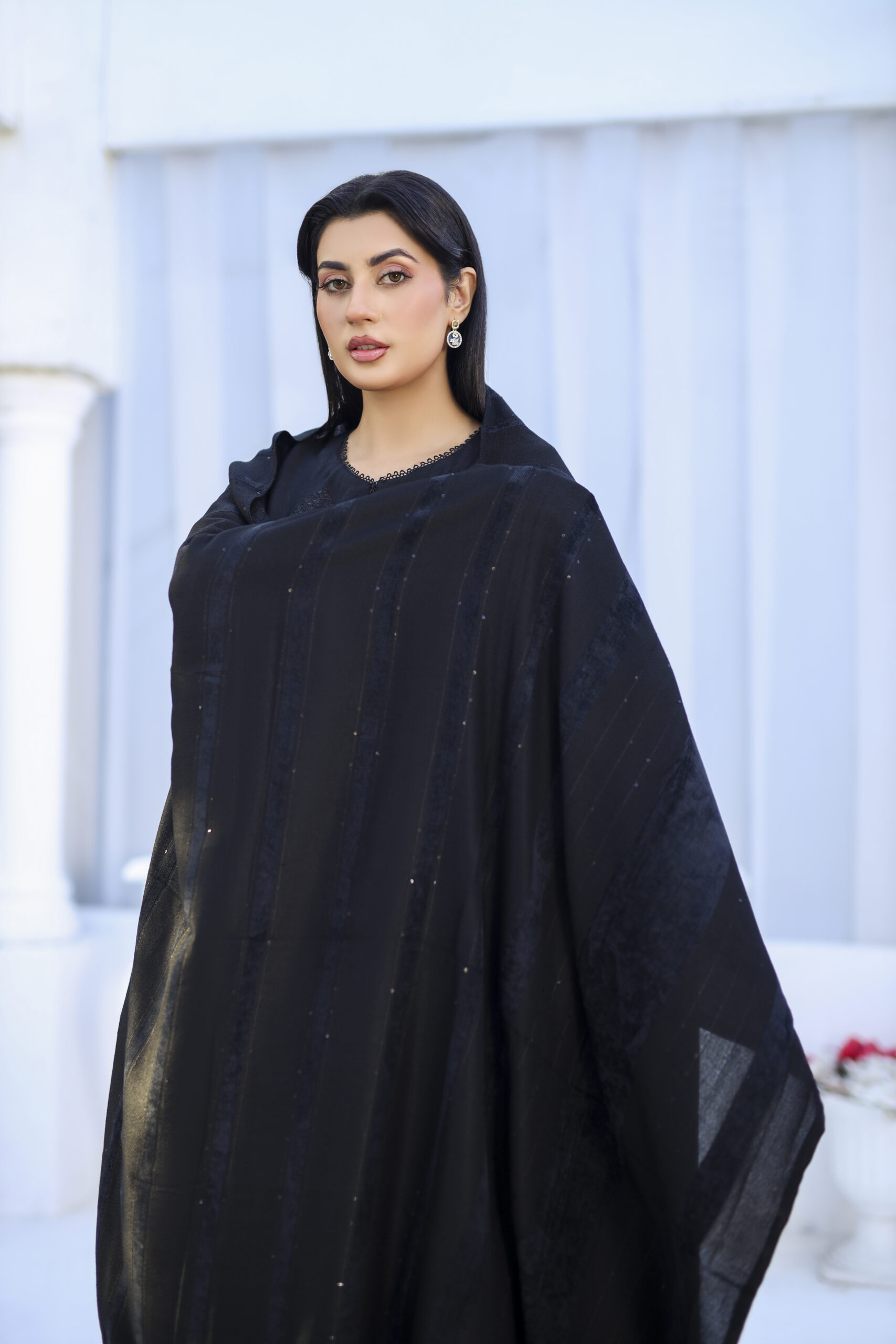 3 piece Dhanak Suit-Embroidered (Unstitched) - Image 4